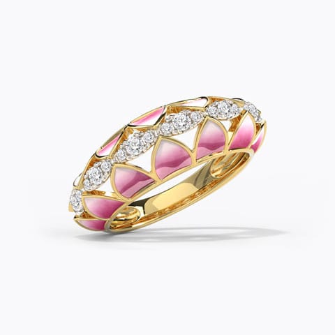 Allure Lotus Diamond Ring Diamond Rings 18 Karat Yellow Gold Allure Lotus Diamond Ring