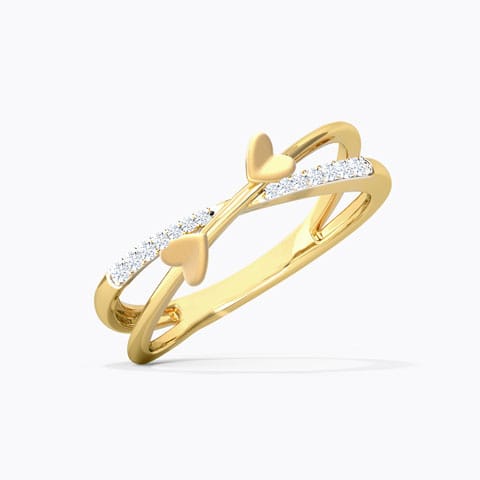 Amore Flutter Diamond Ring Diamond Rings 14 Karat Yellow Gold Amore Flutter Diamond Ring