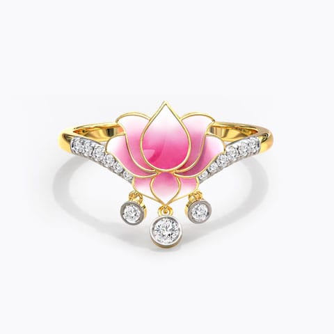 Radiance Lotus Diamond Ring Diamond Rings 18 Karat Yellow Gold Radiance Lotus Diamond Ring