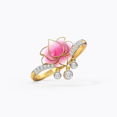 Radiance Lotus Diamond Ring Diamond Rings 18 Karat Yellow Gold Radiance Lotus Diamond Ring