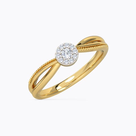 Intertwine Cluster Diamond Ring Diamond Rings 14 Karat Yellow Gold Intertwine Cluster Diamond Ring