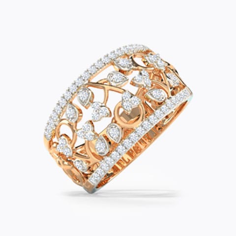 Glorious Petals Diamond Band Diamond Rings 14 Karat Rose Gold Glorious Petals Diamond Band