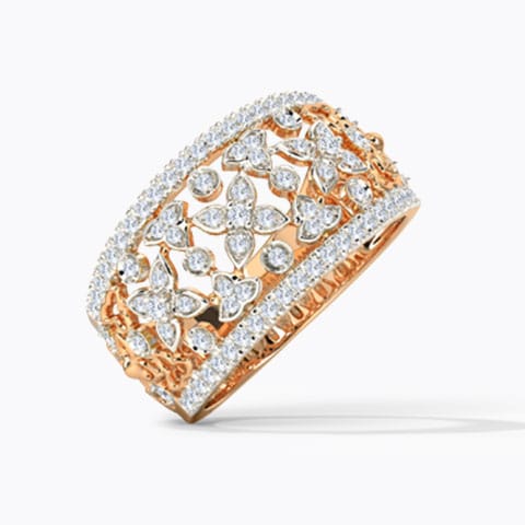 Celine Majestic Diamond Band Diamond Rings 14 Karat Rose Gold Celine Majestic Diamond Band