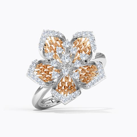 Abru Diamond Ring Diamond Rings 14 Karat Two Tone Gold Abru Diamond Ring