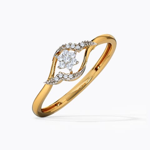 Gleaming Ornate Diamond Ring Diamond Rings 14 Karat Yellow Gold Gleaming Ornate Diamond Ring