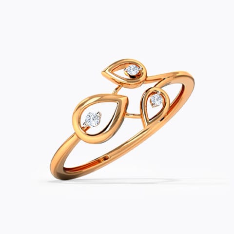 Delicate Triad Diamond Ring Diamond Rings 14 Karat Rose Gold Delicate Triad Diamond Ring