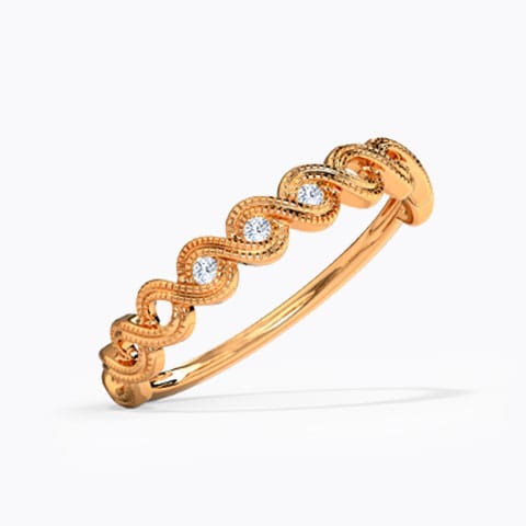 Intertwine Diamond Band Diamond Rings 14 Karat Rose Gold Intertwine Diamond Band
