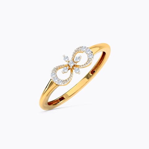 Elegant Floret Diamond Ring Diamond Rings 14 Karat Yellow Gold Elegant Floret Diamond Ring