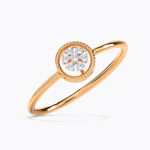 Posy Cluster Diamond Ring Diamond Rings 14 Karat Rose Gold Posy Cluster Diamond Ring