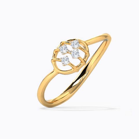 Glinting Ovate Diamond Ring Diamond Rings 14 Karat Rose Gold Glinting Ovate Diamond Ring