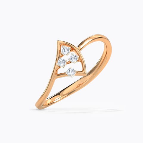 Petite Florid Diamond Ring Diamond Rings 14 Karat Rose Gold Petite Florid Diamond Ring