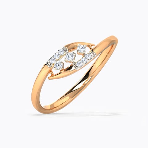 Gleaming Dewdrops Diamond Ring Diamond Rings 14 Karat Rose Gold Gleaming Dewdrops Diamond Ring