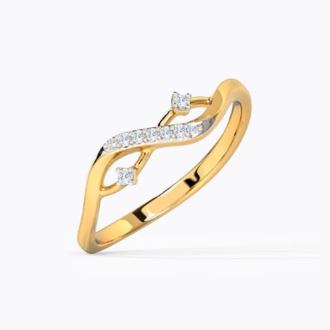 Sparkle Intertwined Diamond Ring Diamond Rings 14 Karat Yellow Gold Sparkle Intertwined Diamond Ring
