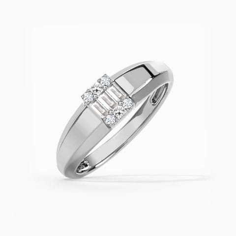 One Spark Diamond Ring for Men Diamond Rings 14 Karat White Gold One Spark Diamond Ring for Men