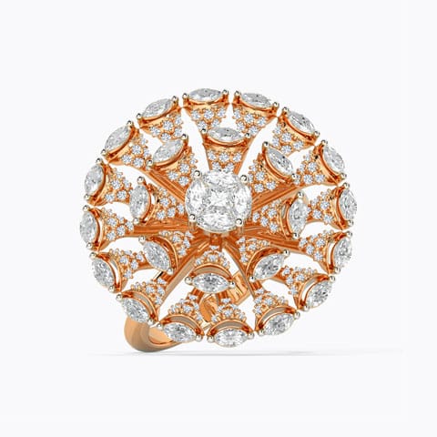 Alluring Bloom Cocktail Diamond Ring Diamond Rings 14 Karat Rose Gold Alluring Bloom Cocktail Diamond Ring