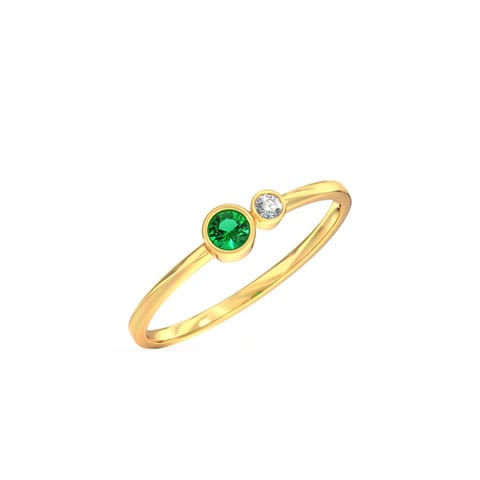 Dew Stackable Gemstone Ring Diamond,Gemstone Rings 14 Karat Yellow Gold Dew Stackable Gemstone Ring