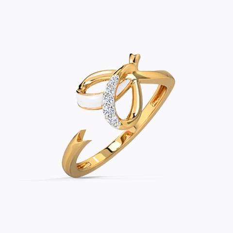 Ivory Heart Diamond Ring Diamond Rings 14 Karat Yellow Gold Ivory Heart Diamond Ring
