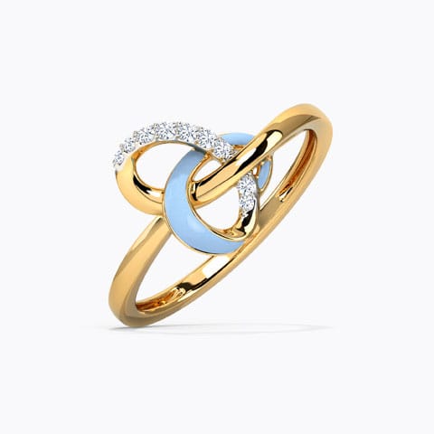 Pretty Blue Heart Diamond Ring Diamond Rings 14 Karat Yellow Gold Pretty Blue Heart Diamond Ring
