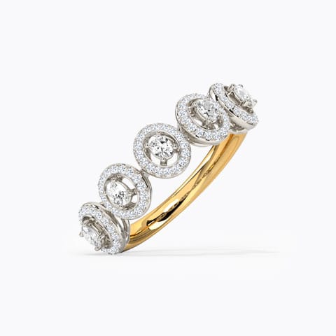 Carol Diamond Band Diamond Rings 18 Karat Two Tone Gold Carol Diamond Band