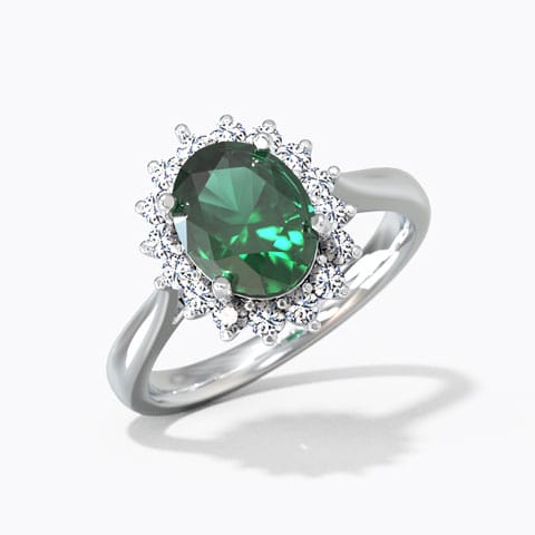 Aashi Gemstone Ring Diamond,Gemstone Rings 18 Karat White Gold Aashi Gemstone Ring