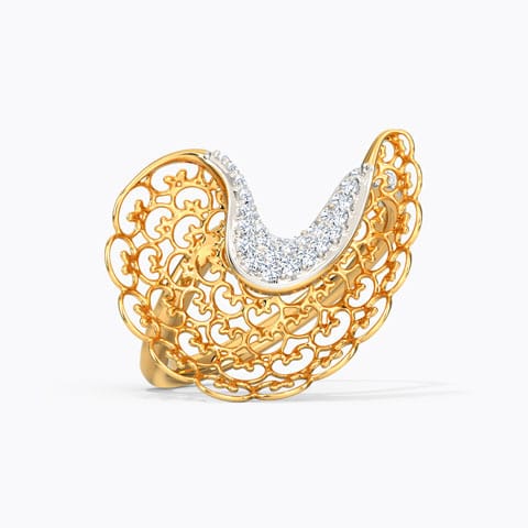 Alisha Ornate Diamond Ring Diamond Rings 14 Karat Yellow Gold Alisha Ornate Diamond Ring