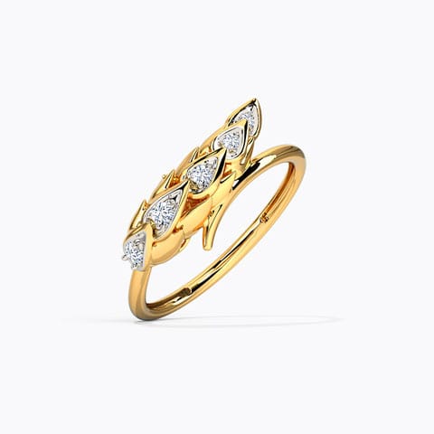 Golden Light Diamond Ring Diamond Rings 18 Karat Yellow Gold Golden Light Diamond Ring