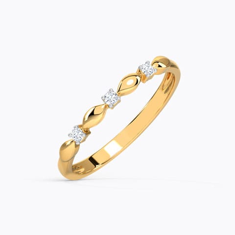 Shining Minimal Diamond Ring Diamond Rings 14 Karat Yellow Gold Shining Minimal Diamond Ring