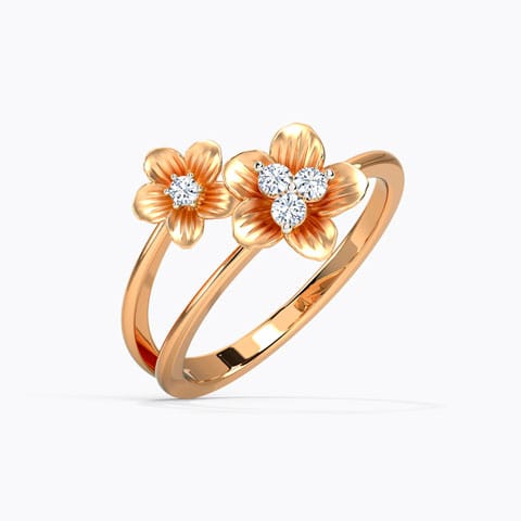 Cherry Blossom Diamond Ring Diamond Rings 14 Karat Rose Gold Cherry Blossom Diamond Ring