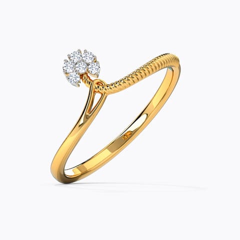 Petite Shine Diamond Ring Diamond Rings 14 Karat Yellow Gold Petite Shine Diamond Ring