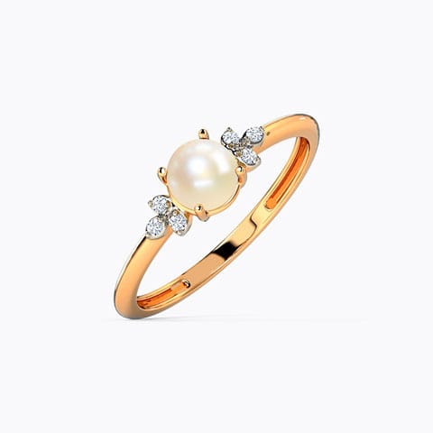 Candy Glow Pearl Diamond Ring Diamond,Gemstone Rings 14 Karat Rose Gold Candy Glow Pearl Diamond Ring