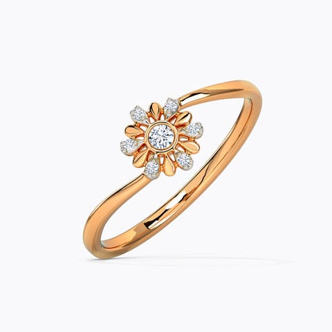 Elegant Radiating Diamond Ring Diamond Rings 14 Karat Rose Gold Elegant Radiating Diamond Ring
