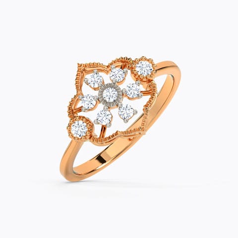 Adorn Miracle Plate Diamond Ring Diamond Rings 14 Karat Rose Gold Adorn Miracle Plate Diamond Ring