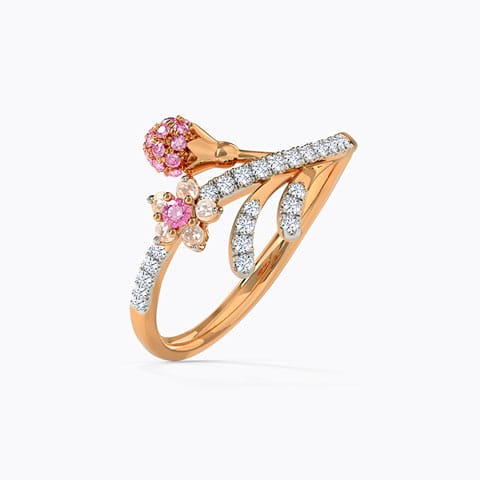 Delightful Sakura Gemstone Ring Diamond,Gemstone Rings 14 Karat Rose Gold Delightful Sakura Gemstone Ring