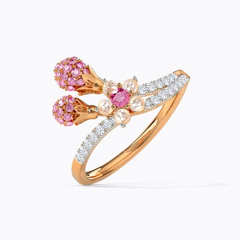 Attractive Sakura Gemstone Ring Diamond,Gemstone Rings 14 Karat Rose Gold Attractive Sakura Gemstone Ring