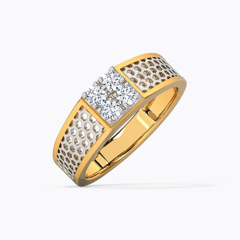 Azhar Diamond Ring for Men Diamond Rings 14 Karat Yellow Gold Azhar Diamond Ring for Men