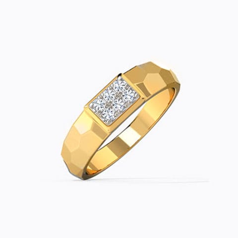 Berty Diamond Ring for Men Diamond Rings 14 Karat Yellow Gold Berty Diamond Ring for Men