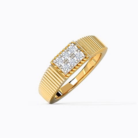 Shane Diamond Ring for Men Diamond Rings 14 Karat Yellow Gold Shane Diamond Ring for Men