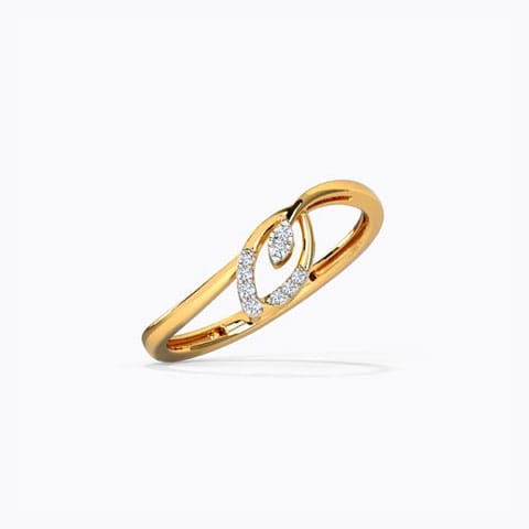 Elegant Petal Diamond Ring Diamond Rings 14 Karat Yellow Gold Elegant Petal Diamond Ring