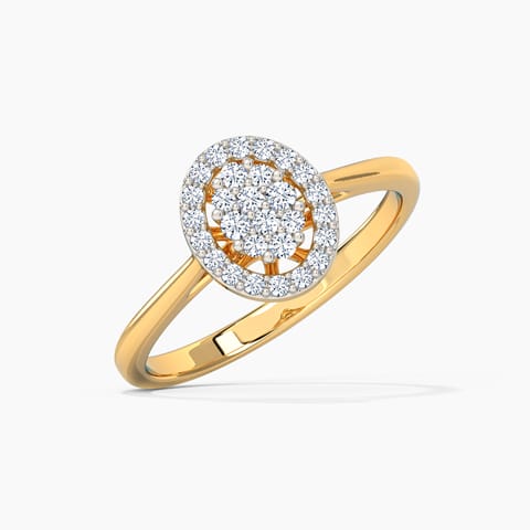 Mirage Oval Halo Diamond Ring Diamond Rings 14 Karat Yellow Gold Mirage Oval Halo Diamond Ring