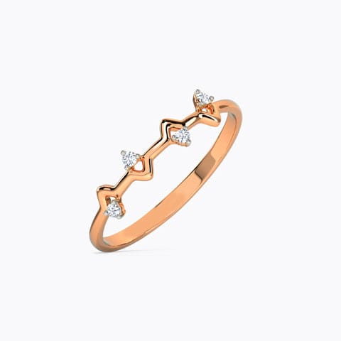 Classic Geometric Diamond Band Diamond Rings 14 Karat Rose Gold Classic Geometric Diamond Band