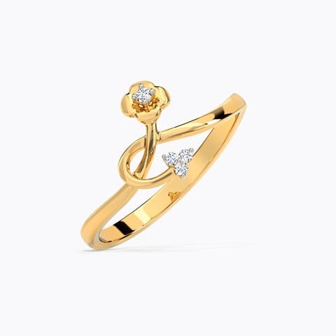 Delicate Blooming Diamond Ring Diamond Rings 14 Karat Yellow Gold Delicate Blooming Diamond Ring
