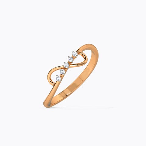 Gleaming Infinity Diamond Ring Diamond Rings 14 Karat Rose Gold Gleaming Infinity Diamond Ring