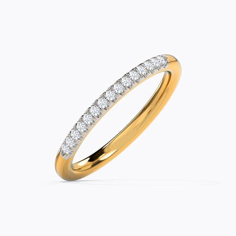 Glistening Classic Diamond Band Diamond Rings 14 Karat Yellow Gold Glistening Classic Diamond Band