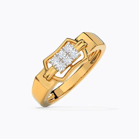 Duke Diamond Ring for Men Diamond Rings 14 Karat Yellow Gold Duke Diamond Ring for Men