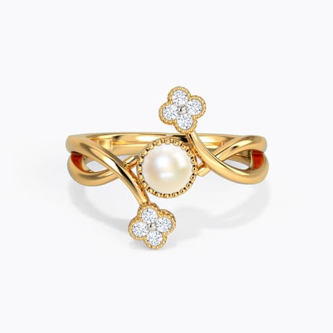 Fiora Intertwine Gemstone Ring Diamond,Gemstone Rings 14 Karat Yellow Gold Fiora Intertwine Gemstone Ring