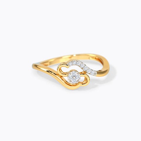 Graceful Floral Diamond Ring Diamond Rings 14 Karat Yellow Gold Graceful Floral Diamond Ring