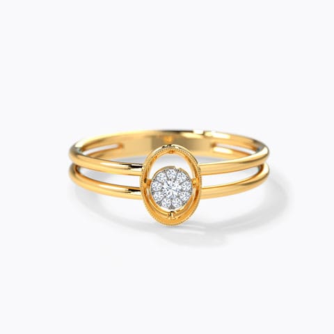 Pleasing Oval Diamond Ring Diamond Rings 14 Karat Yellow Gold Pleasing Oval Diamond Ring