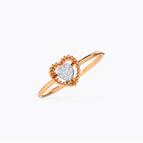 Adorable Heart Diamond Ring Diamond Rings 14 Karat Rose Gold Adorable Heart Diamond Ring