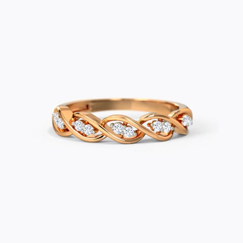 Ashley Wave Diamond Band Diamond Rings 14 Karat Rose Gold Ashley Wave Diamond Band
