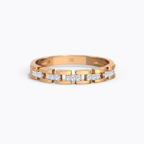 Julia Interlinked Diamond Band Diamond Rings 14 Karat Rose Gold Julia Interlinked Diamond Band